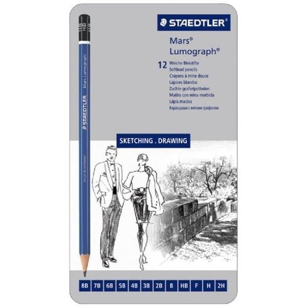 Staedtler, Mars Lumograph, Sæt M. 12 Stk.