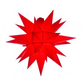 Adventsstjerne, plast, 40 cm, usamlet, rød (Kan bruges udendørs)