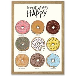 Mouse & Pen illustration A4 - Donut worry be happy