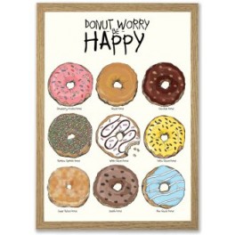 Mouse & Pen illustration A4 - Donut worry be happy