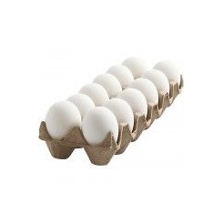 Æg, plast, H: 6 cm, hvid, 12stk.