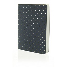 Notesbog Gold Polka - Marine A6