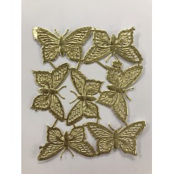 Glansbilleder sommerfugle guld
