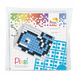 Pixel mosaic nøglering - Hval