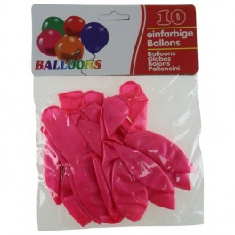 Latex balloner, metallic ensfarvede 10 stk., pink