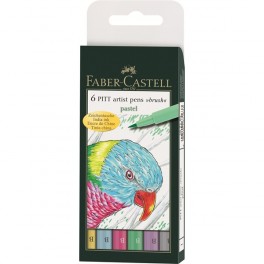 Faber Castell Pitt artist pen "Pastel" 6 stk.