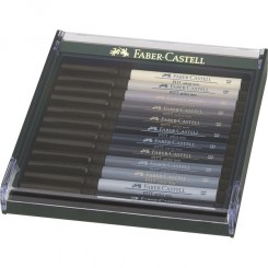 Faber Castell Pitt artist pen "Shades of grey" 12 stk i gaveæske