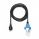 5 m sort ledning m/LED pære - til udendørs brug til 40 og 68 cm (Passer til blå)