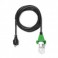 5 m sort ledning m/LED pære - til udendørs brug til 40 og 68 cm (Passer til grøn)