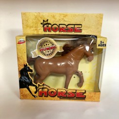 Hest, plast, 10x11cm, brun