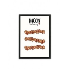 Mouse & Pen illustration A4 - Bacon you have my heart