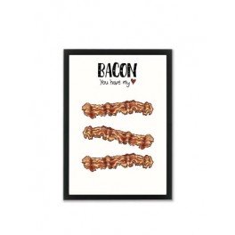 Mouse & Pen illustration A4 - Bacon you have my heart
