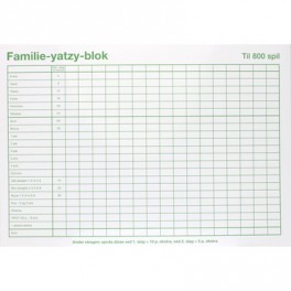 Familie Yatzy med 6 terninger - 3x BLOK A5