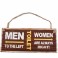 Metalskilt - Toilet men-woman, brown