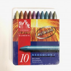 Neocolor I, classic, 10 farver, metallic