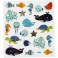 Stickers, ark 15x16,5 cm, ca. 21 stk., havets dyr, 1ark