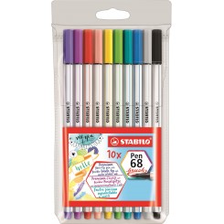 Stabilo Pen 68 Brush, 10 stk.