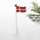 Flagstang, med dansk flag, træ, 20cm, 3 stk.