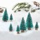 Juletræer, chenille, H:3-9 cm, 7 stk.
