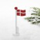 Flagstang, med dansk flag, træ, 14cm, 4 stk.