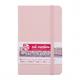 Sketch- og notesbog, 9x14cm, Pastel Pink