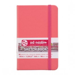 Sketch- og notesbog, 9x14cm, Coral Red