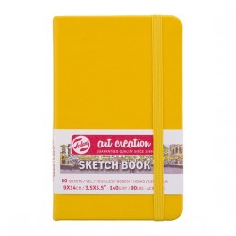 Sketch- og notesbog, 9x14cm, Golden Yellow