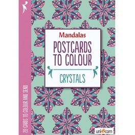 Mandalas postkort til at farvelægge CRYSTALS