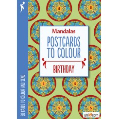 Mandalas postkort til at farvelægge BIRTHDAY