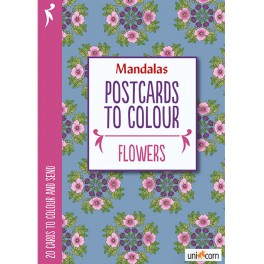 Mandalas postkort til at farvelægge FLOWERS