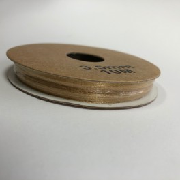 Satinbånd, B: 3,5 mm, karamel, 10 m