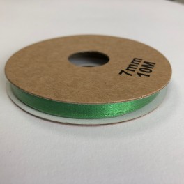 Satinbånd, B: 7 mm, lys grøn, 10 m