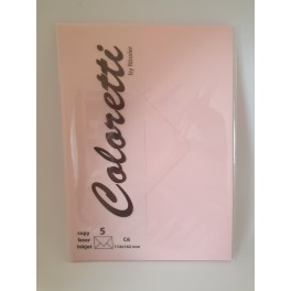 Rössler Coloretti kuverter, 5 stk., C6, rosa