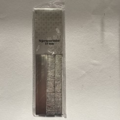 Stjernestrimler 15 mm, sølv rustik