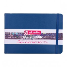 Sketch- og notesbog, 21x14,8cm, Navy Blue