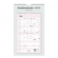 Burde Familiekalender Pastel med stickers 2022