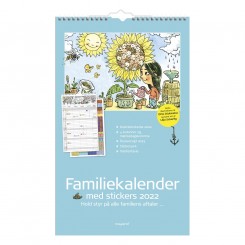 Familiekalender m. klistermærker 4 kolonner, 2022