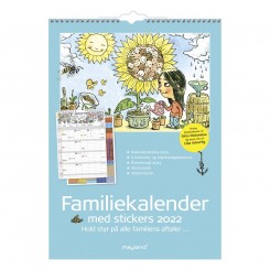 Familiekalender m. klistermærker 6 kolonner, 2022
