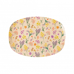 Rice Lille Rektangulær Melamin Dessert tallerken, Wild Flower Print