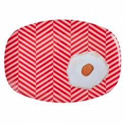 Rice rektangulær melamin tallerken, Fried Egg Print