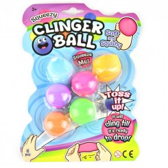 Squeeze Sticky Clinger Ball 4 cm, 6 stk.