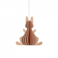 Skinbjerg Ophæng, Påskehare, rosa, 7,5 cm