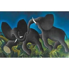 Hans Scherfig magnet - Elefanter i slåskamp
