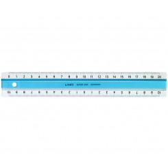 Linex plast lineal, Anti Slide, 20 cm, blå