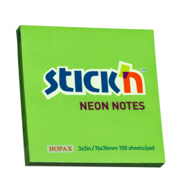 Stick'n selvklæbende notesblok 76x76mm, grøn