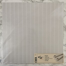 Vivi Gade - Scrapbooking papir, hvid og lysegrå striber