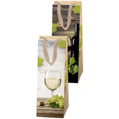 Hartung Gavepose til flasker, vinmotiv