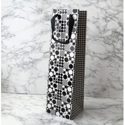 Scandecor Gavepose til flasker, sort/hvid