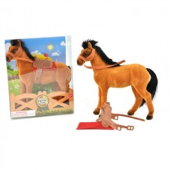 Hest med sadel, 14 cm