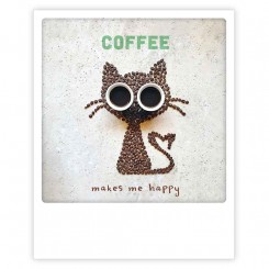 Polaroid kort, coffee makes me happy